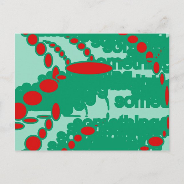 Cartão Postal abstrato de 1123 vermelho e verde (Frente)