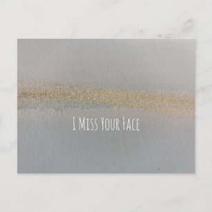 Cartão Postal Abstrato De Álcool Dourado Azul Eu Sinto Falta Do