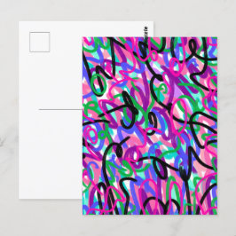 Cartão Postal Abstrato de Arte Colorida