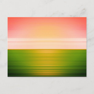 Cartão Postal Abstrato de Campo Verde de Nascer do Sol Deslumbra