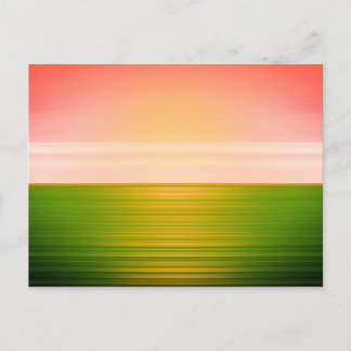 Cartão Postal Abstrato de Campo Verde de Nascer do Sol Deslumbra