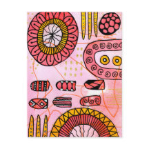 Cartão Postal Abstrato de Coral Laranja