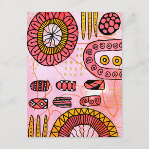Cartão Postal Abstrato de Coral Laranja
