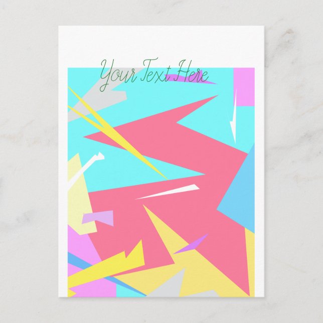 Cartão Postal Abstrato de Cores de Pastel de Vibes Positivas (Frente)