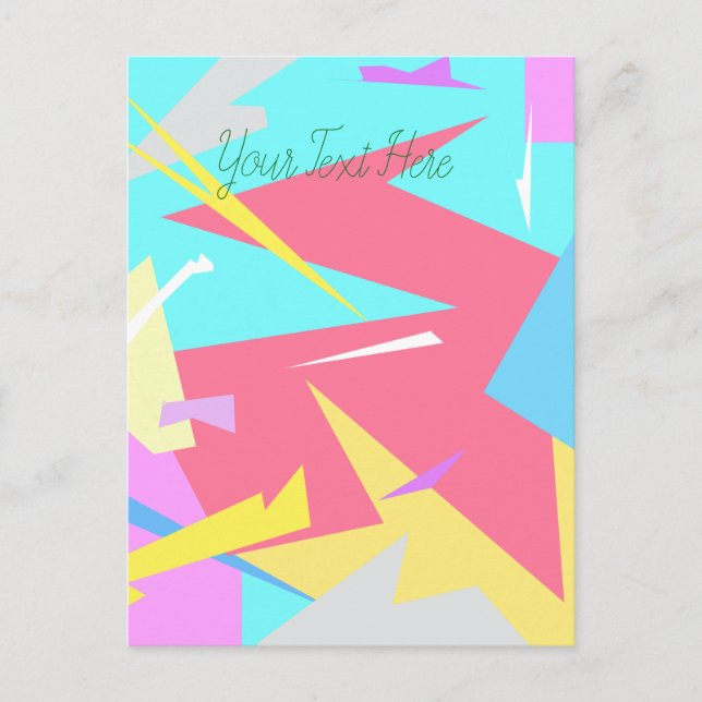 Cartão Postal Abstrato de Cores de Pastel de Vibes Positivas (Frente)