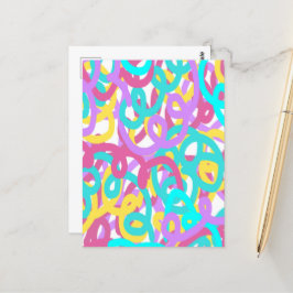 Cartão Postal Abstrato de espirais de Pastel