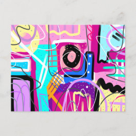 Cartão Postal Abstrato de Expressivo Máximo Colorido