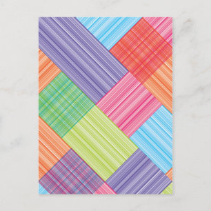 Cartão Postal Abstrato de faixas bloqueadas