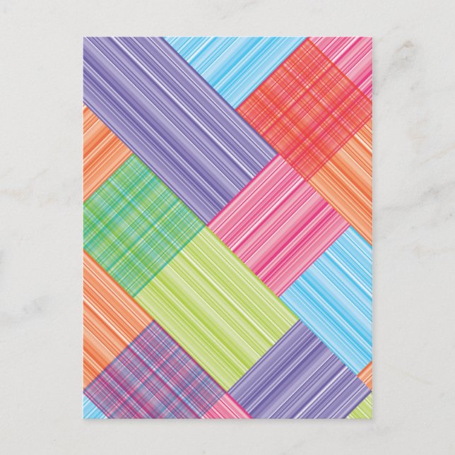 Cartão Postal Abstrato de faixas bloqueadas (Frente)