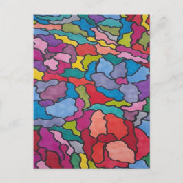 Cartão Postal Abstrato de Flores de Vidro Arco-Arco-Arrependido