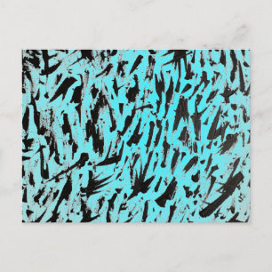Cartão Postal Abstrato de Impressão de Animais Teais