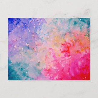 Cartão Postal Abstrato de Impressão de Arte de Aquarela Universo