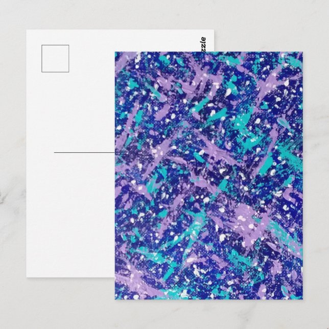 Cartão Postal Abstrato de inverno azul (Frente/Verso)