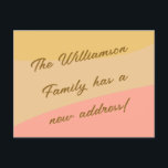 Cartão Postal Abstrato de Pêssego Amarelo do Pastel, Movido<br><div class="desc">Compartilhe seu novo endereço com uma reviravolta retroativa usando este Abstrato de Pêssego Amarelo Pastel que movemos. As matizes suaves e o design abstrato trazem uma sensação nostálgica mas moderna,  fazer uma maneira encantadora de deixar seus amigos e família saberem sobre seu novo e excitante capítulo.</div>