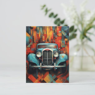 Cartão Postal Abstrato de pintura de carro vintage