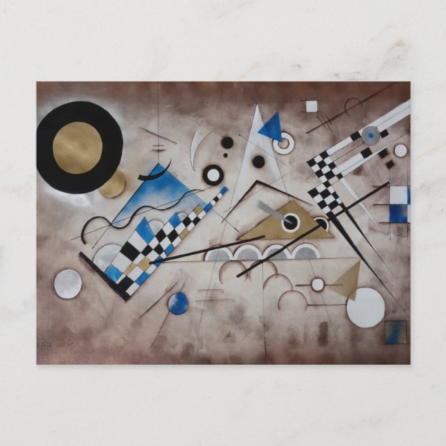 Cartão Postal Abstrato de pintura de meio século e arte moderna (Frente)