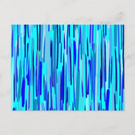 Cartão Postal Abstrato de queda de chuva azul