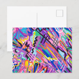 Cartão Postal Abstrato de Reprodução de Cores