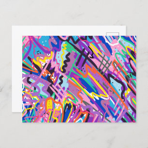 Cartão Postal Abstrato de Reprodução de Cores