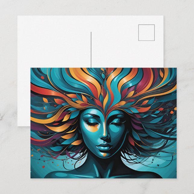 Cartão Postal Abstrato de saúde mental (Frente/Verso)