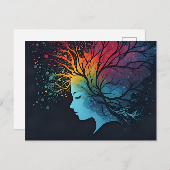 Cartão Postal Abstrato de saúde mental (Frente/Verso)