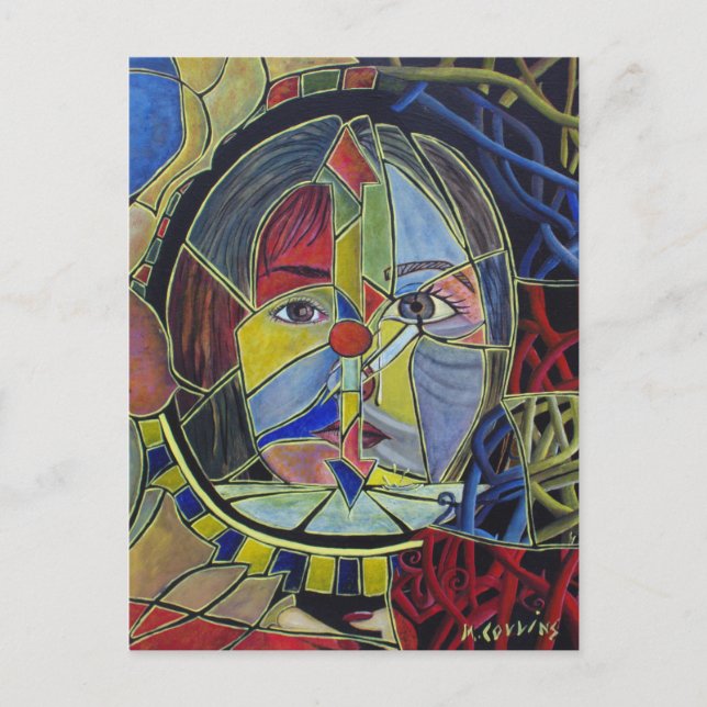 Cartão postal Abstrato de Vanity inseguro (Frente)