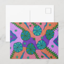 Cartão Postal Abstrato do Jardim do Mar de Retro