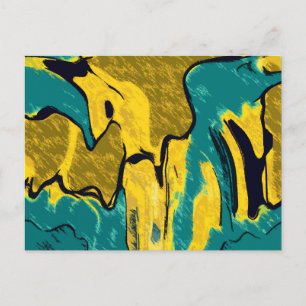 Cartão Postal Abstrato Dourado e lacrimogêneo