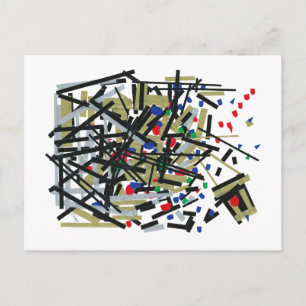 Cartão Postal Abstrato em fita e formas alfabéticas 1