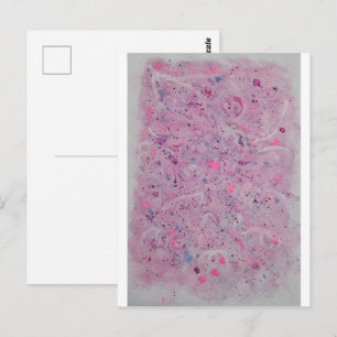 Cartão Postal Abstrato em Rosa Pastel Aquarela