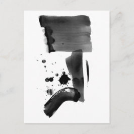 Cartão Postal Abstrato Expressionismo branco preto