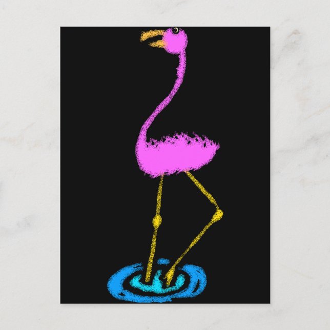 Cartão Postal Abstrato Flamingo (Frente)