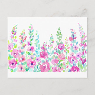 Cartão Postal abstrato floral de aquarela