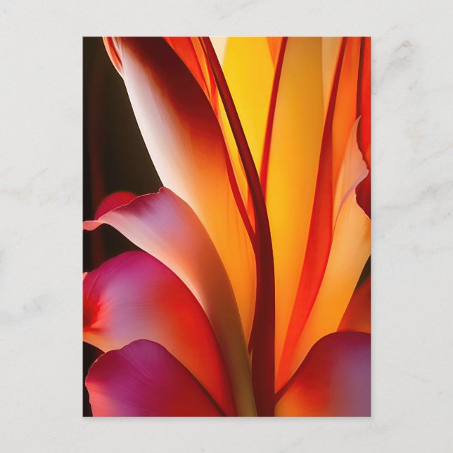 CARTÃO POSTAL ABSTRATO FLORAL VERMELHO (Frente)