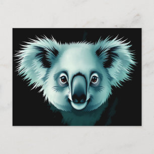 Cartão Postal Abstrato Fluffy Koala Portrait