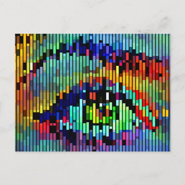 Cartão Postal Abstrato Geométrica Linhas Mulheres Olhos Arte Ori (Frente)