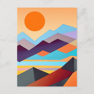 Cartão Postal Abstrato Geométrico dos Montes do Sudoeste