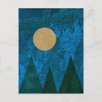 Abstrato Landscape Art Mounts Moon Sky
