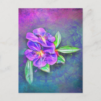 Cartão Postal abstrato lasiandra em caleidoscópio texturizado