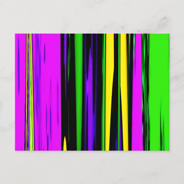 Cartão Postal Abstrato Mardi Gras Stripes (Frente)