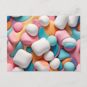 Cartão Postal Abstrato Marshmallows Coloridos