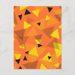 Cartão Postal Abstrato Modern Art Triangs Orange Yellow