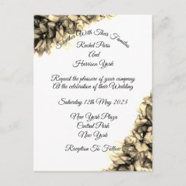 Cartão Postal Abstrato Moderno Casamento de Hazant Natural Invi