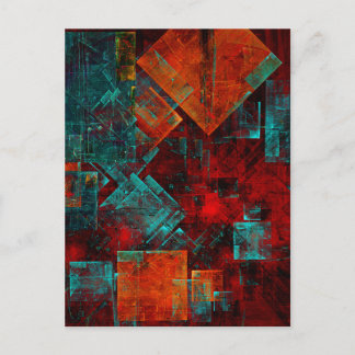 Cartão Postal Abstrato Moderno Padrão Artístico Legal Colorido