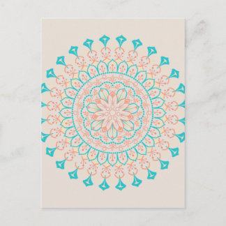 Cartão Postal Abstrato Pastel Colors Mandala