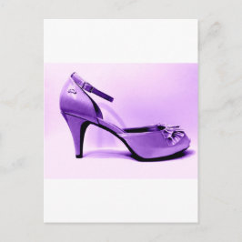 Cartão Postal Abstrato pop Art Purple High Heel Calçado