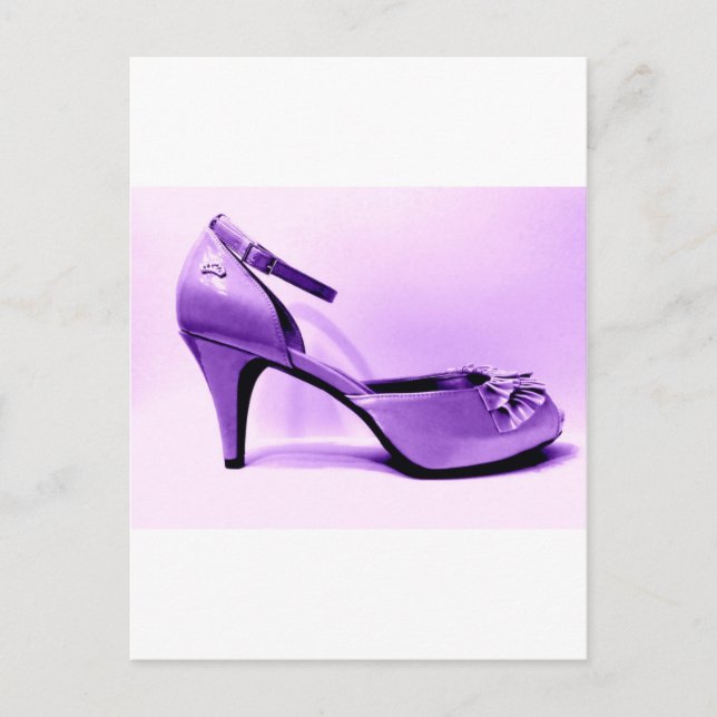 Cartão Postal Abstrato pop Art Purple High Heel Calçado (Frente)