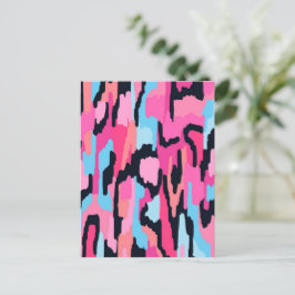 Cartão Postal Abstrato Pop cor-de-rosa