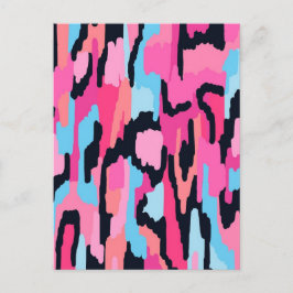 Cartão Postal Abstrato Pop cor-de-rosa
