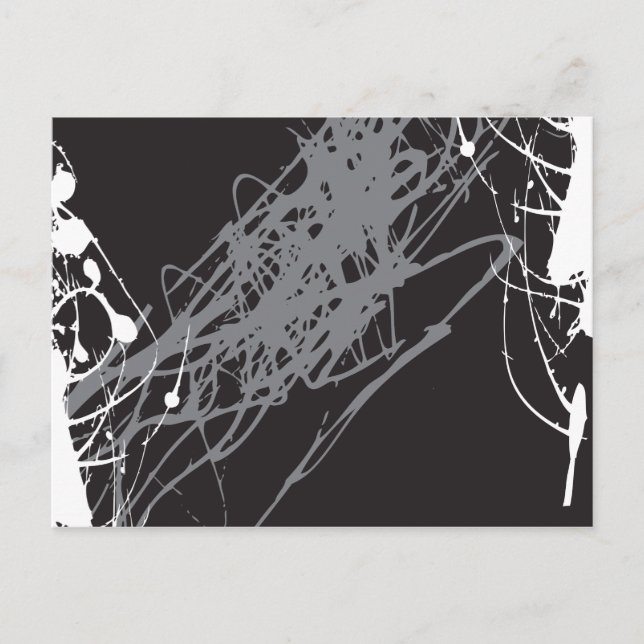 Cartão Postal abstrato preto e branco (Frente)